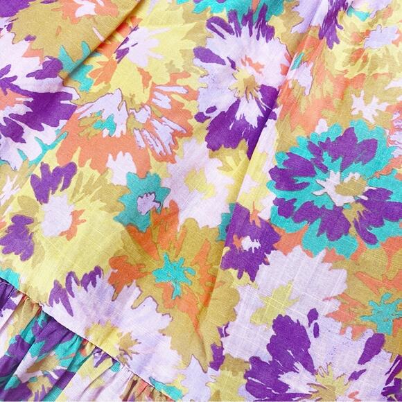 Zimmermann Violet Cut-Out Tiered Cotton Sweetheart Nek Midi-Dress Size 3 / 10 US - Picture 3 of 7